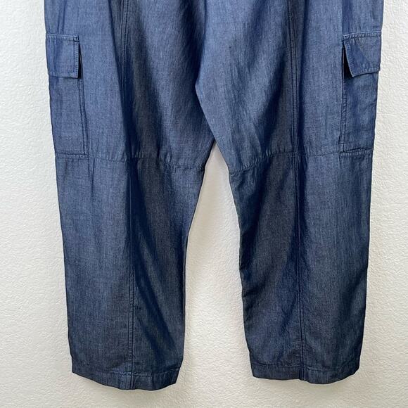 Michael Kors Indigo Blue High Rise Wide Leg Pull-On Utility Ankle Pant XL NWT - Picture 11 of 16